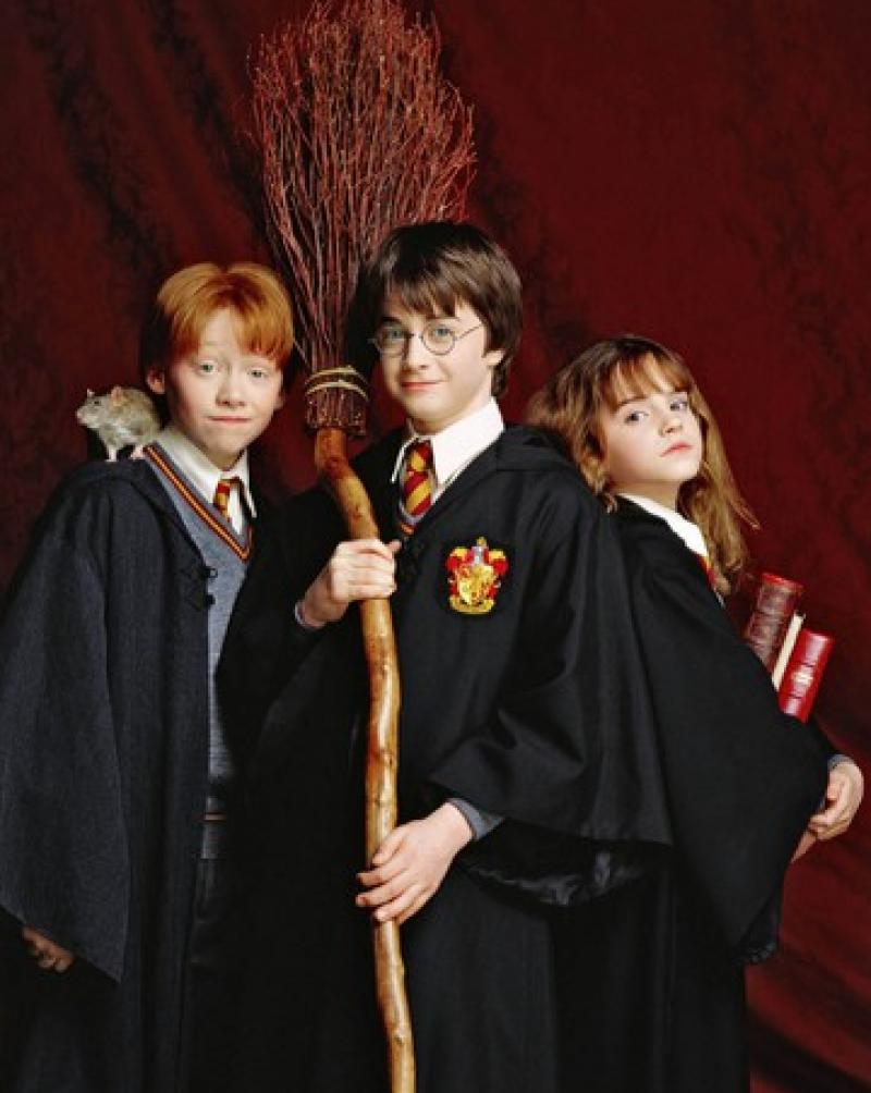 Rony, Harry e Hermione crianÃ§as