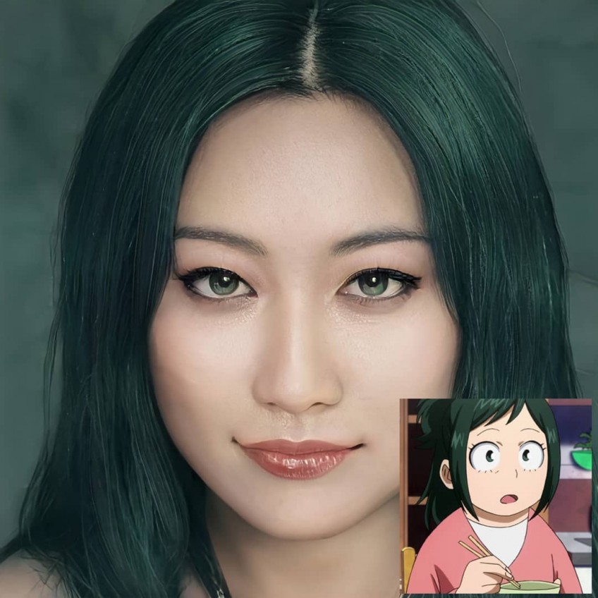 Personagem de anime realista usando inteligência artificial e criado por Shenoa Loewy
