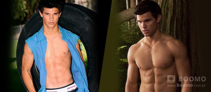 Taylor Lautner, A Saga CrepÃºsculo: Lua Nova, antes e depois