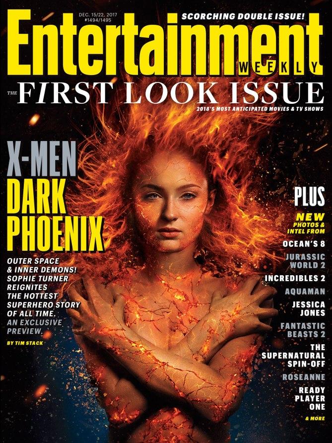 Sophie Turner. X-Men: FÃªnix Negra. Dark Phoenix. Capa da EW.